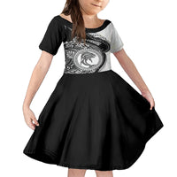 Personalized Go Fishing Family Matching Tank Maxi Dress and Hawaiian Shirt Polynesian Pattern LT05 Daughter's Dress Black - Polynesian Pride