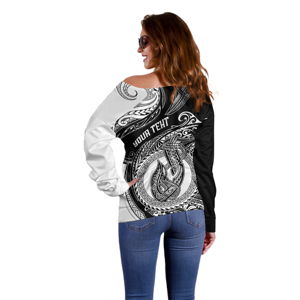 personalized-go-fishing-off-shoulder-sweater-polynesian-pattern