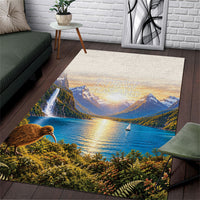 New Zealand Flag Area Rug Scenic Nature