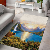 New Zealand Flag Area Rug Scenic Nature