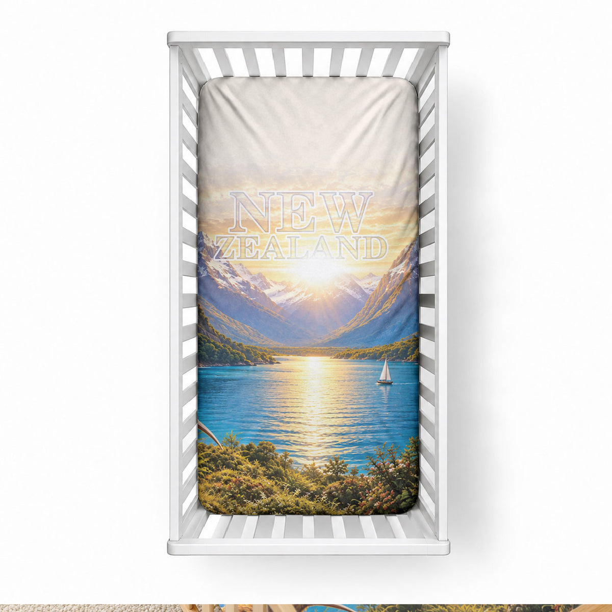 New Zealand Flag Baby Bed Cover Scenic Nature LT05 28 × 52 in Multicolor - Polynesian Pride