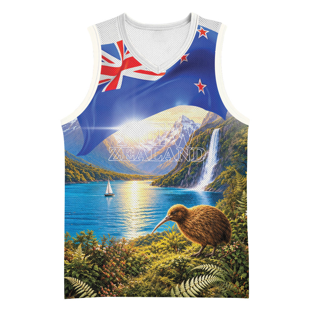 New Zealand Flag Basketball Jersey Scenic Nature LT05 Unisex Multicolor - Polynesian Pride