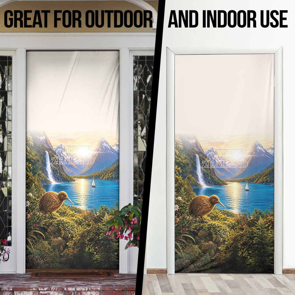 New Zealand Flag Door Cover Scenic Nature LT05 - Polynesian Pride