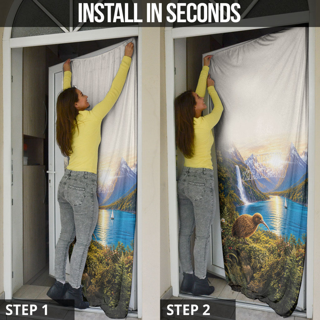 New Zealand Flag Door Cover Scenic Nature LT05 - Polynesian Pride