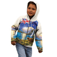 New Zealand Flag Kid Hoodie Scenic Nature LT05 - Polynesian Pride