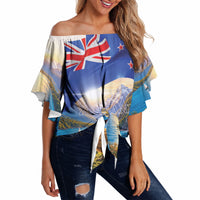 New Zealand Flag Off Shoulder Wrap Waist Top Scenic Nature LT05 Multicolor - Polynesian Pride