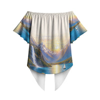 New Zealand Flag Off Shoulder Wrap Waist Top Scenic Nature LT05 - Polynesian Pride