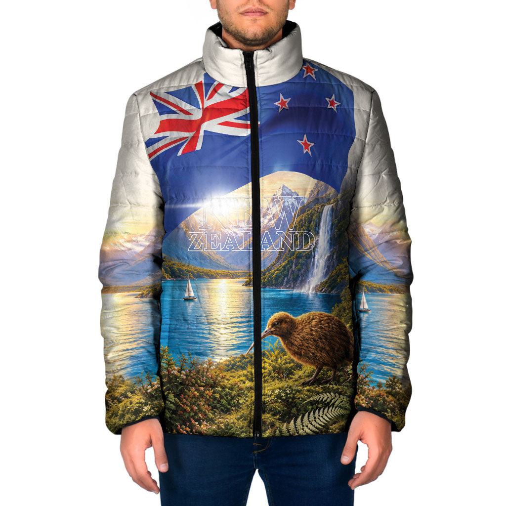 New Zealand Flag Padded Jacket Scenic Nature LT05 Men Multicolor - Polynesian Pride