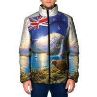 New Zealand Flag Padded Jacket Scenic Nature LT05 Men Multicolor - Polynesian Pride