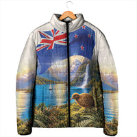 New Zealand Flag Padded Jacket Scenic Nature LT05 - Polynesian Pride