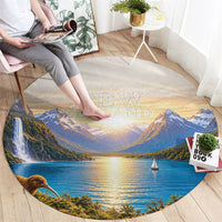 New Zealand Flag Round Carpet Scenic Nature