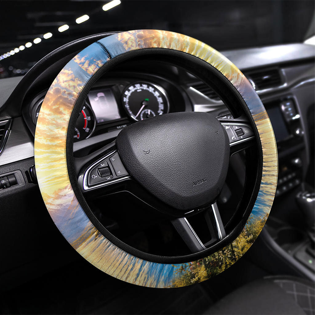 New Zealand Flag Steering Wheel Cover Scenic Nature LT05 Universal Fit Multicolor - Polynesian Pride