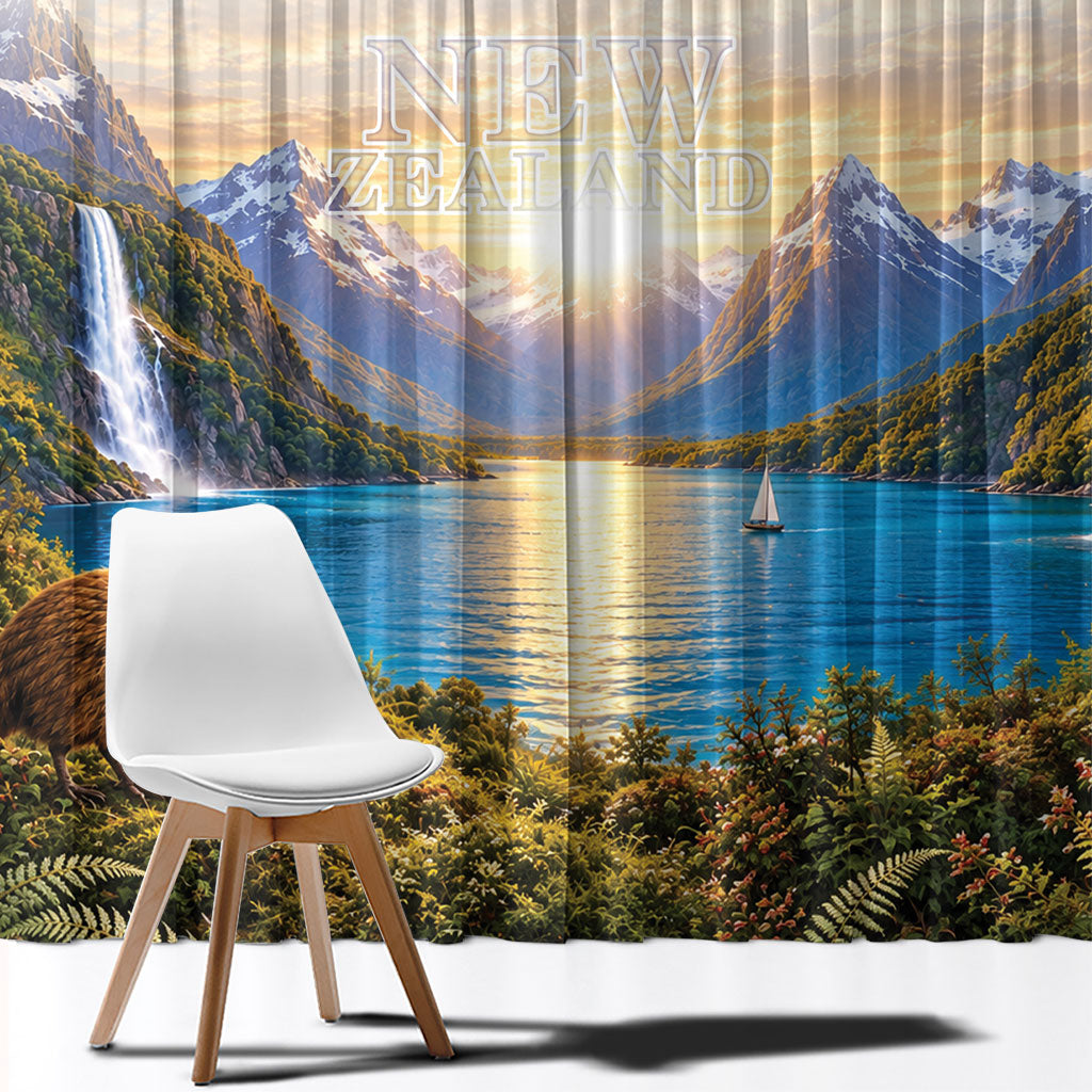 New Zealand Flag Window Curtain Scenic Nature LT05 - Polynesian Pride