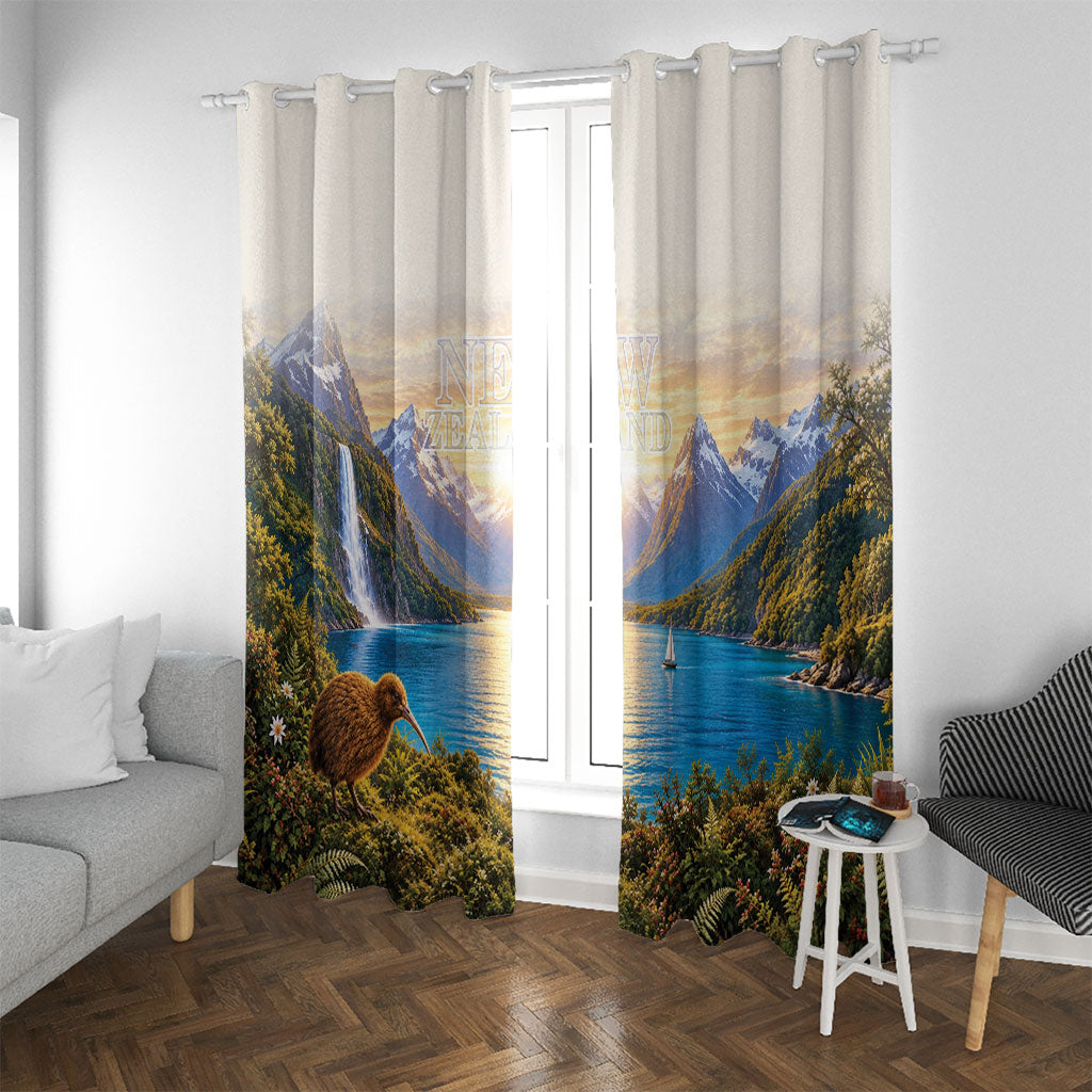 New Zealand Flag Window Curtain Scenic Nature LT05 With Grommets Multicolor - Polynesian Pride