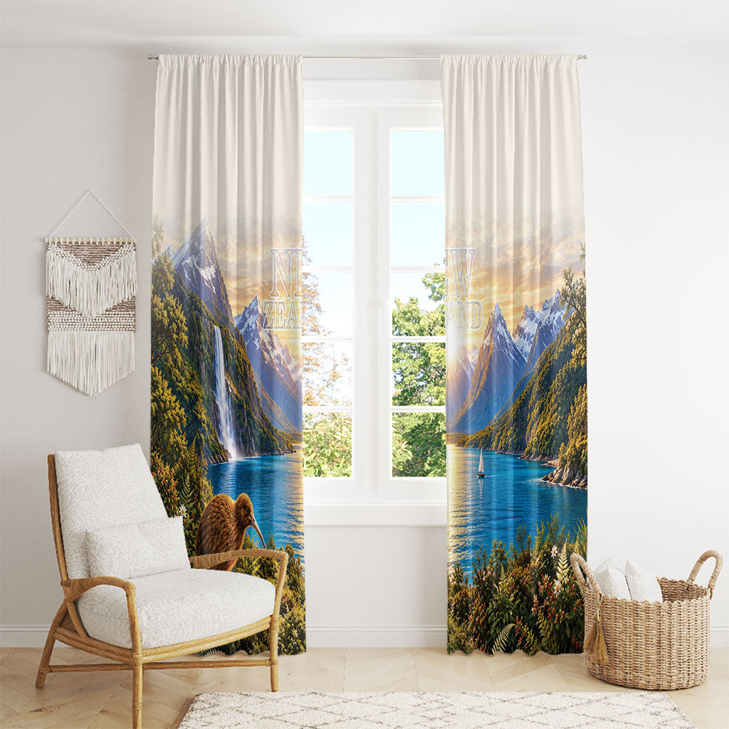 New Zealand Flag Window Curtain Scenic Nature LT05 - Polynesian Pride