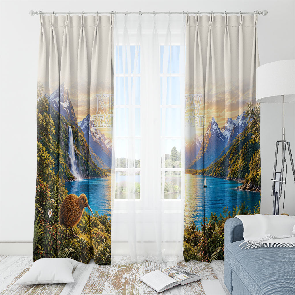 New Zealand Flag Window Curtain Scenic Nature LT05 - Polynesian Pride