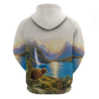 New Zealand Flag Zip Hoodie Scenic Nature LT05 - Polynesian Pride