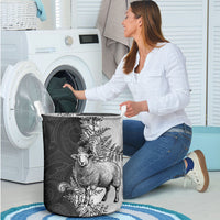 New Zealand Aotearoa Hipi Laundry Basket Maori Pattern