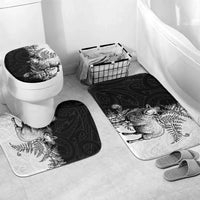 New Zealand Aotearoa Hipi Bathroom Set Maori Pattern LT05 Mat Set Only (3 pcs) One Size Black - Polynesian Pride