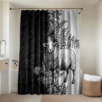 New Zealand Aotearoa Hipi Bathroom Set Maori Pattern LT05 Shower Curtain Only Black - Polynesian Pride
