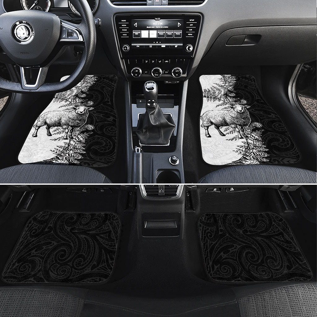 New Zealand Aotearoa Hipi Car Mats Maori Pattern LT05 Set 4pcs Black - Polynesian Pride