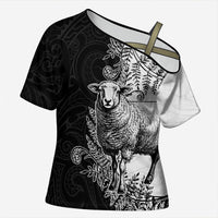 New Zealand Aotearoa Hipi Cross Shoulder Shirt Maori Pattern