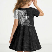 New Zealand Aotearoa Hipi Kid Short Sleeve Dress Maori Pattern LT05 - Polynesian Pride