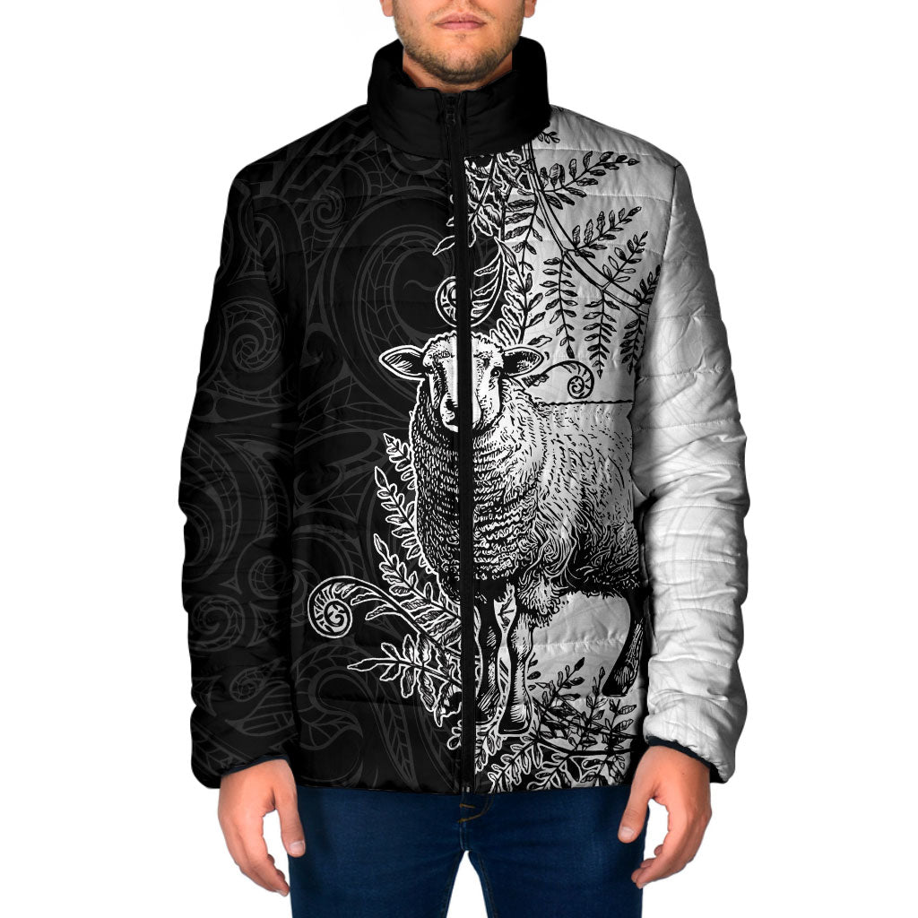 New Zealand Aotearoa Hipi Padded Jacket Maori Pattern LT05 Men Black - Polynesian Pride