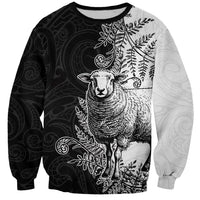 New Zealand Aotearoa Hipi Sweatshirt Maori Pattern LT05 Unisex Black - Polynesian Pride