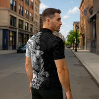 New Zealand Aotearoa Hipi Zipper Polo Shirt Maori Pattern LT05 - Polynesian Pride