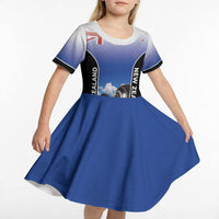 Custom New Zealand Lawn Bowls Kid Short Sleeve Dress Unique Style LT05 - Polynesian Pride