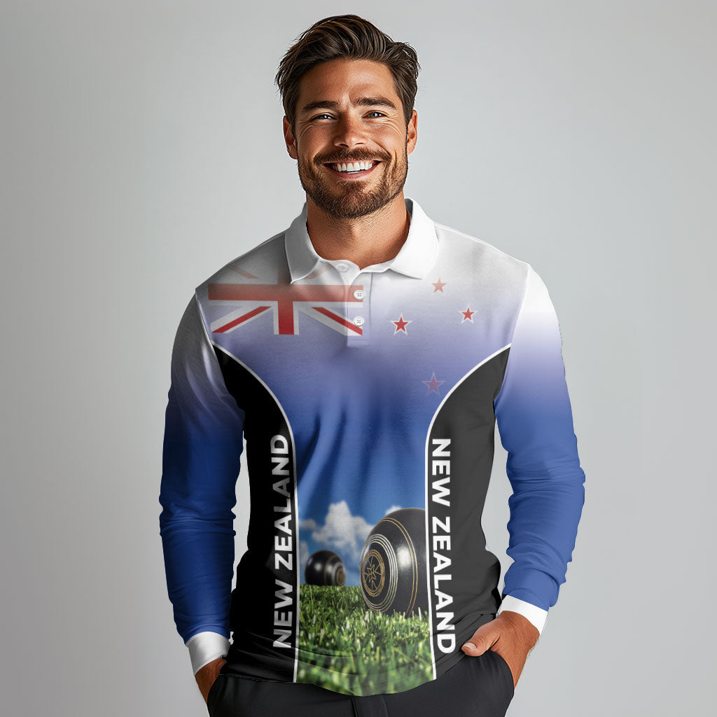 Custom New Zealand Lawn Bowls Long Sleeve Polo Shirt Unique Style LT05 - Polynesian Pride