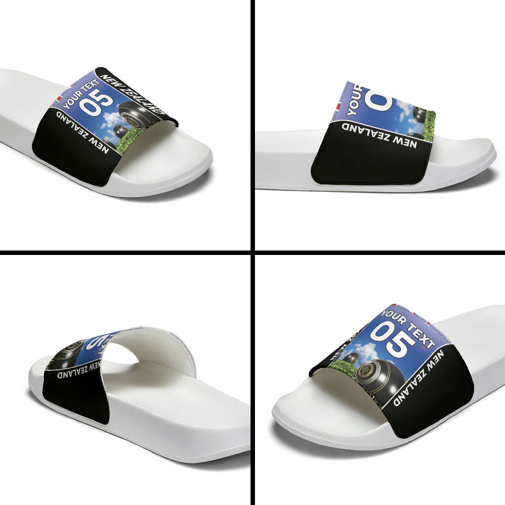 Custom New Zealand Lawn Bowls Slide Sandals Unique Style