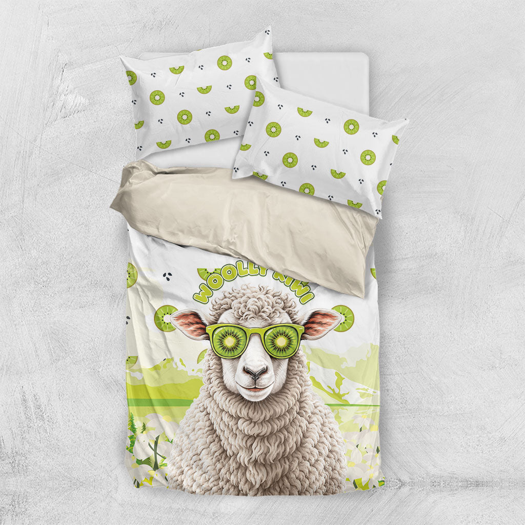 New Zealand Funny Woolly Kiwi Sheep Bedding Set LT05 US Twin 172cm x 218cm White - Polynesian Pride