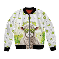 New Zealand Funny Woolly Kiwi Sheep Bomber Jacket