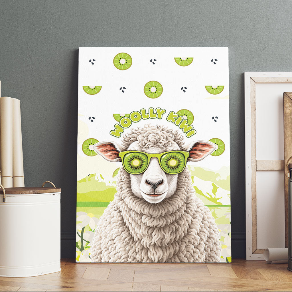 New Zealand Funny Woolly Kiwi Sheep Canvas Wall Art LT05 - Polynesian Pride