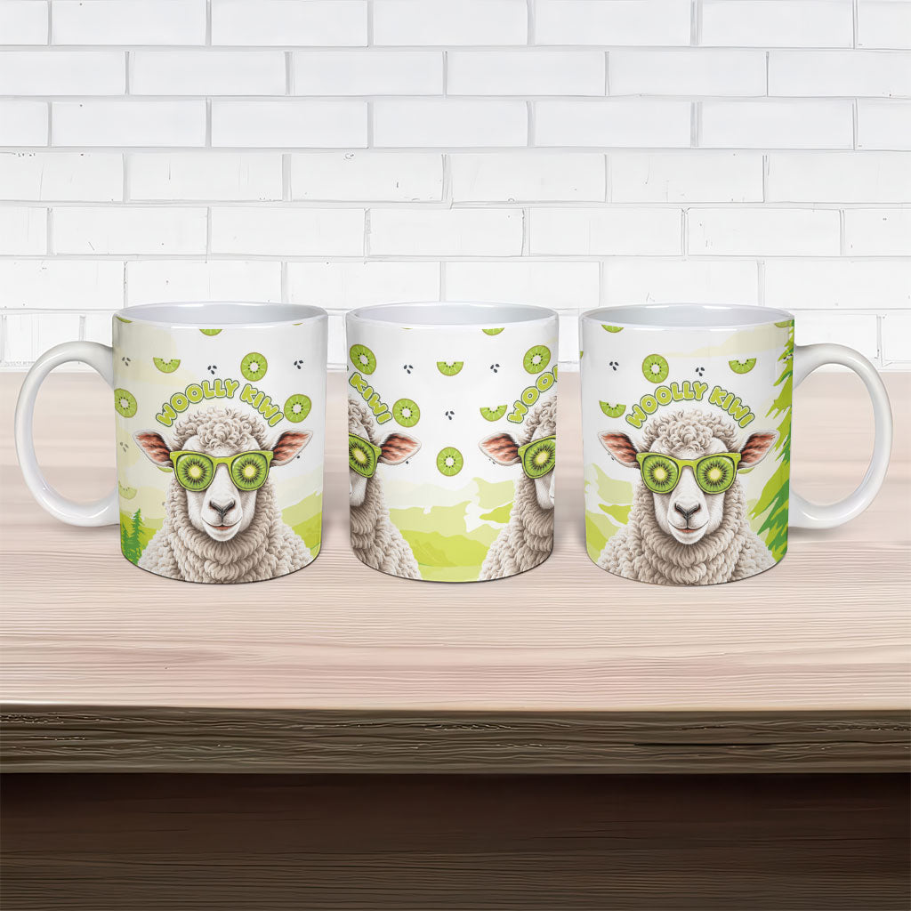 New Zealand Funny Woolly Kiwi Sheep Ceramic Mug