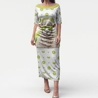 New Zealand Funny Woolly Kiwi Sheep Puletasi LT05 Long Dress White - Polynesian Pride