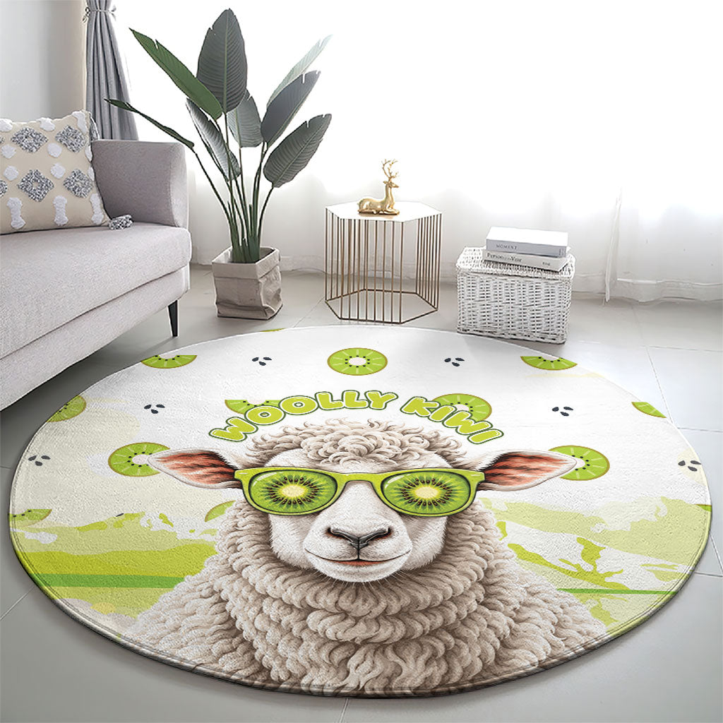 New Zealand Funny Woolly Kiwi Sheep Round Carpet LT05 - Polynesian Pride