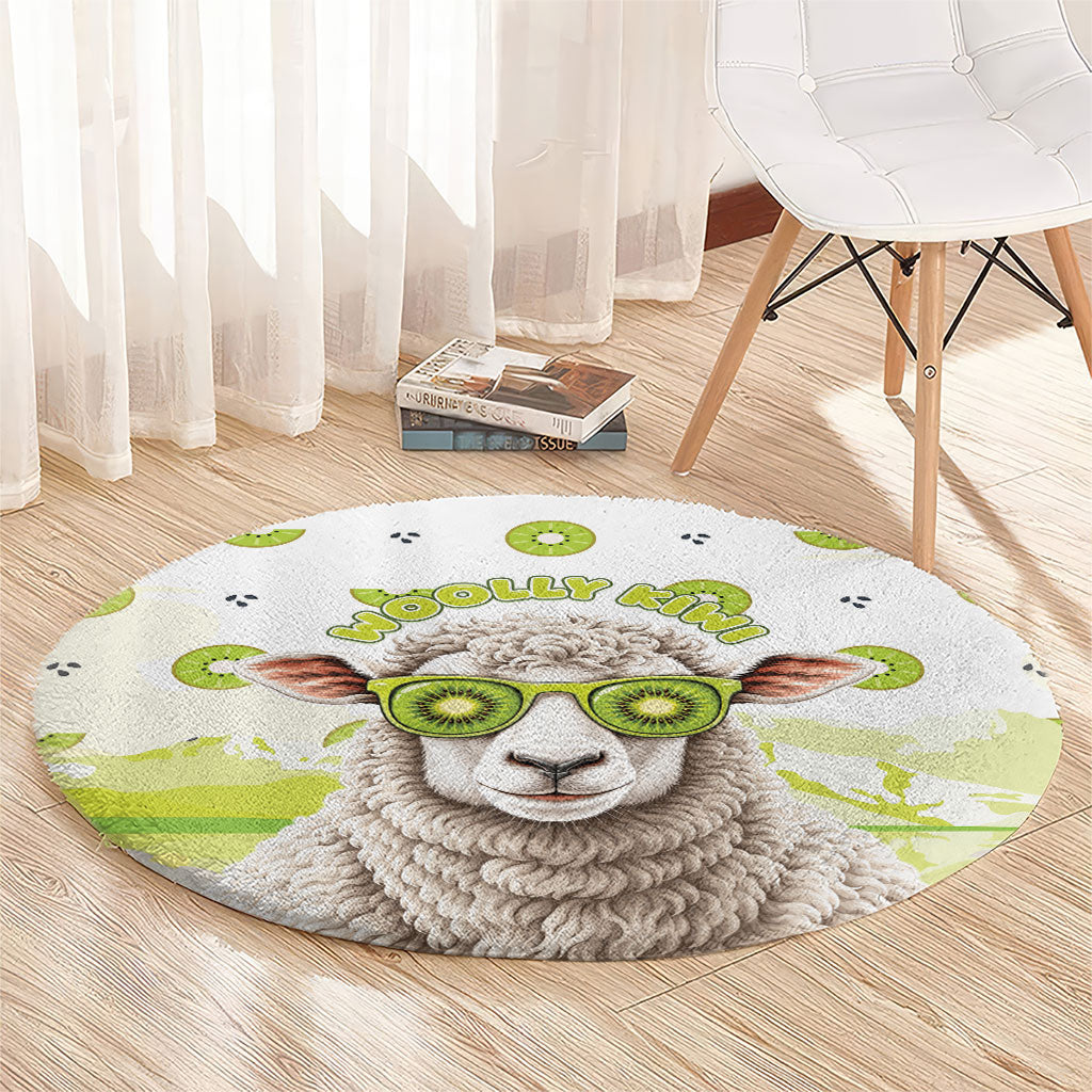 New Zealand Funny Woolly Kiwi Sheep Round Carpet LT05 - Polynesian Pride