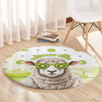 New Zealand Funny Woolly Kiwi Sheep Round Carpet LT05 - Polynesian Pride