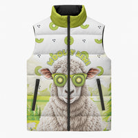 New Zealand Funny Woolly Kiwi Sheep Sleeveless Puffer Jacket LT05 Unisex White - Polynesian Pride