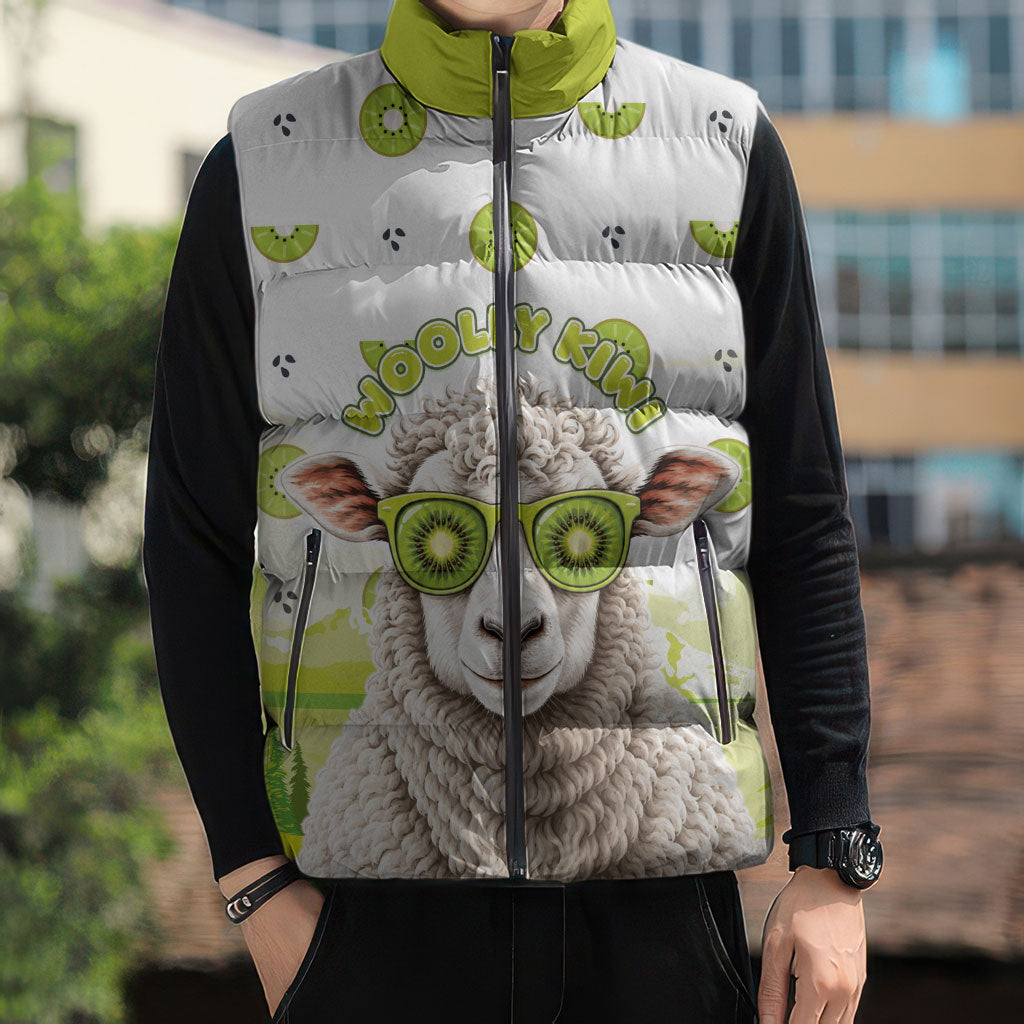 New Zealand Funny Woolly Kiwi Sheep Sleeveless Puffer Jacket LT05 - Polynesian Pride