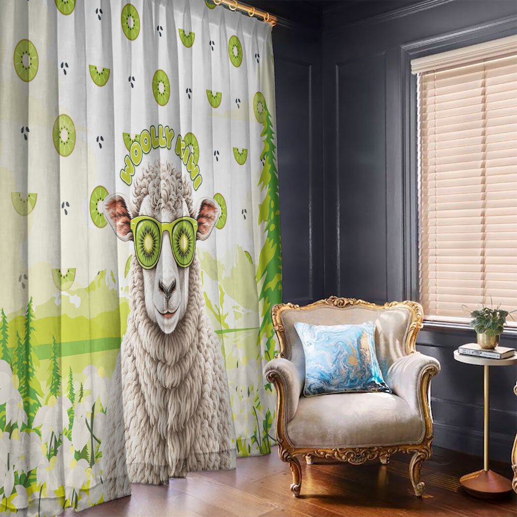 New Zealand Funny Woolly Kiwi Sheep Window Curtain LT05 - Polynesian Pride