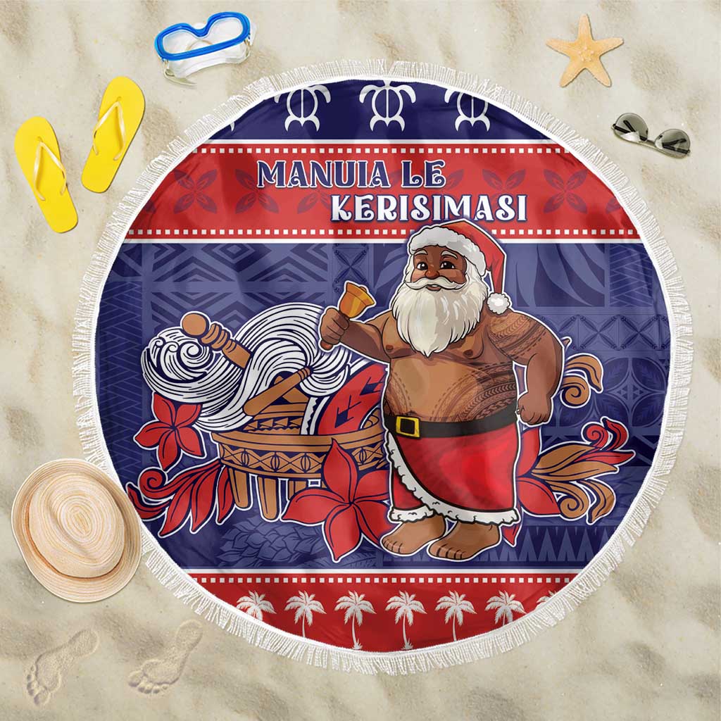 Samoa Christmas Beach Blanket Samoan Santa Claus Manuia Le Kerisimasi