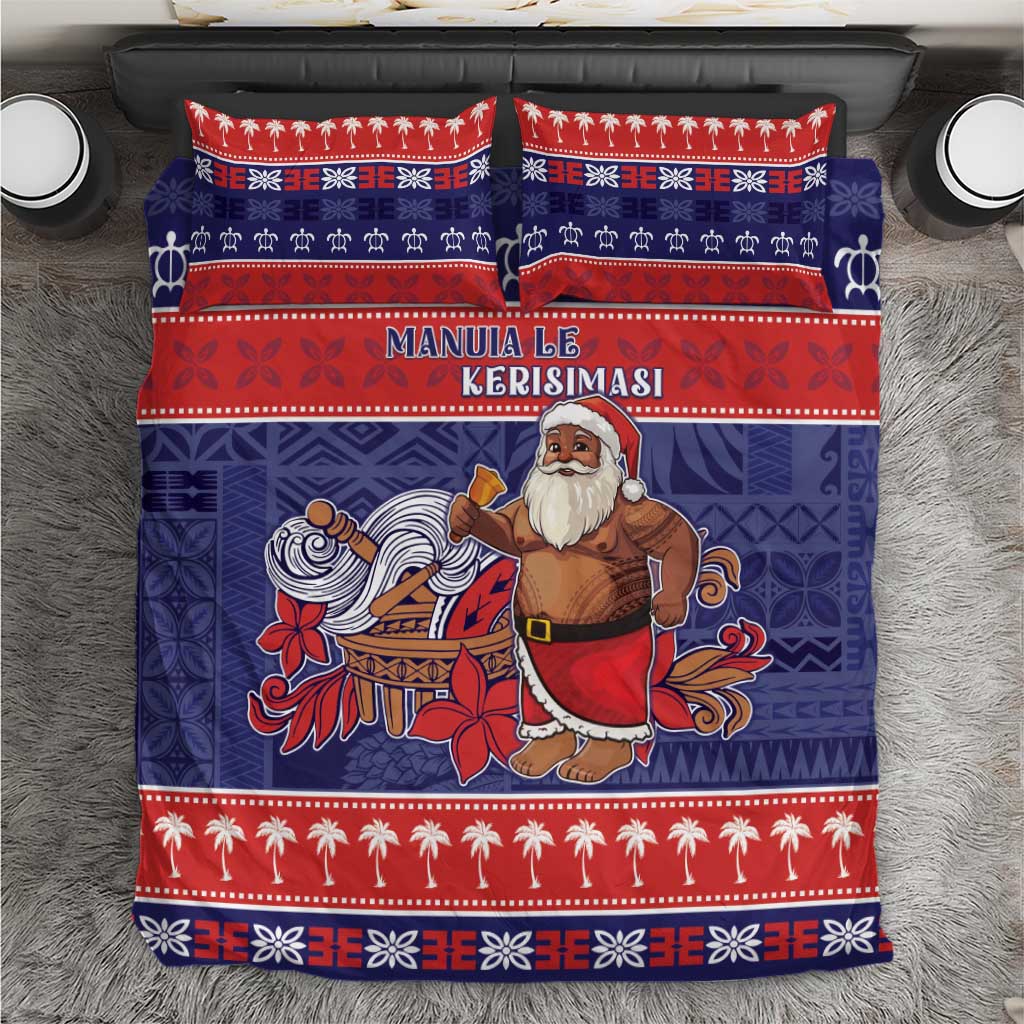 Samoa Christmas Bedding Set Samoan Santa Claus Manuia Le Kerisimasi