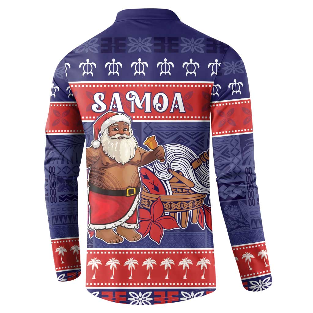 Samoa Christmas Button Sweatshirt Samoan Santa Claus Manuia Le Kerisimasi