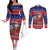 Samoa Christmas Couples Matching Off The Shoulder Long Sleeve Dress and Long Sleeve Button Shirt Samoan Santa Claus Manuia Le Kerisimasi