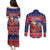 Samoa Christmas Couples Matching Puletasi and Long Sleeve Button Shirt Samoan Santa Claus Manuia Le Kerisimasi