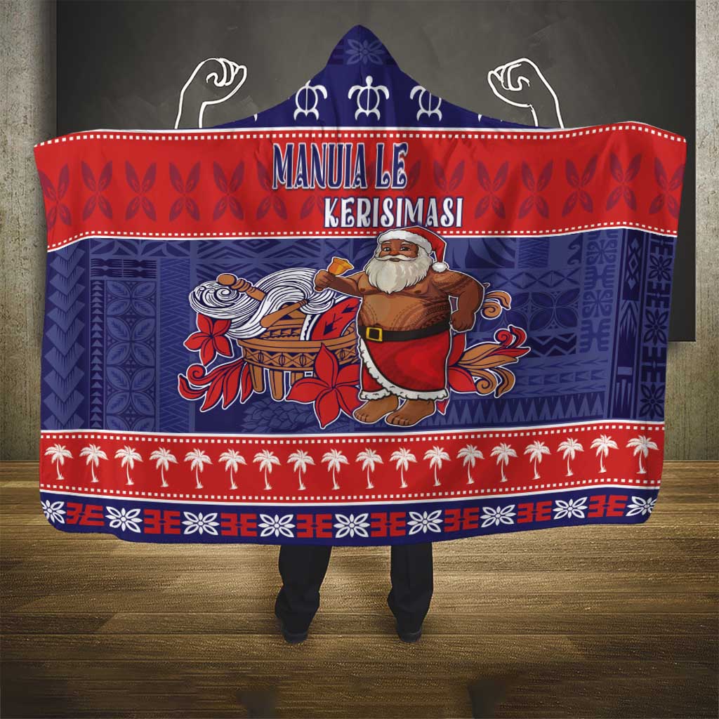 Samoa Christmas Hooded Blanket Samoan Santa Claus Manuia Le Kerisimasi